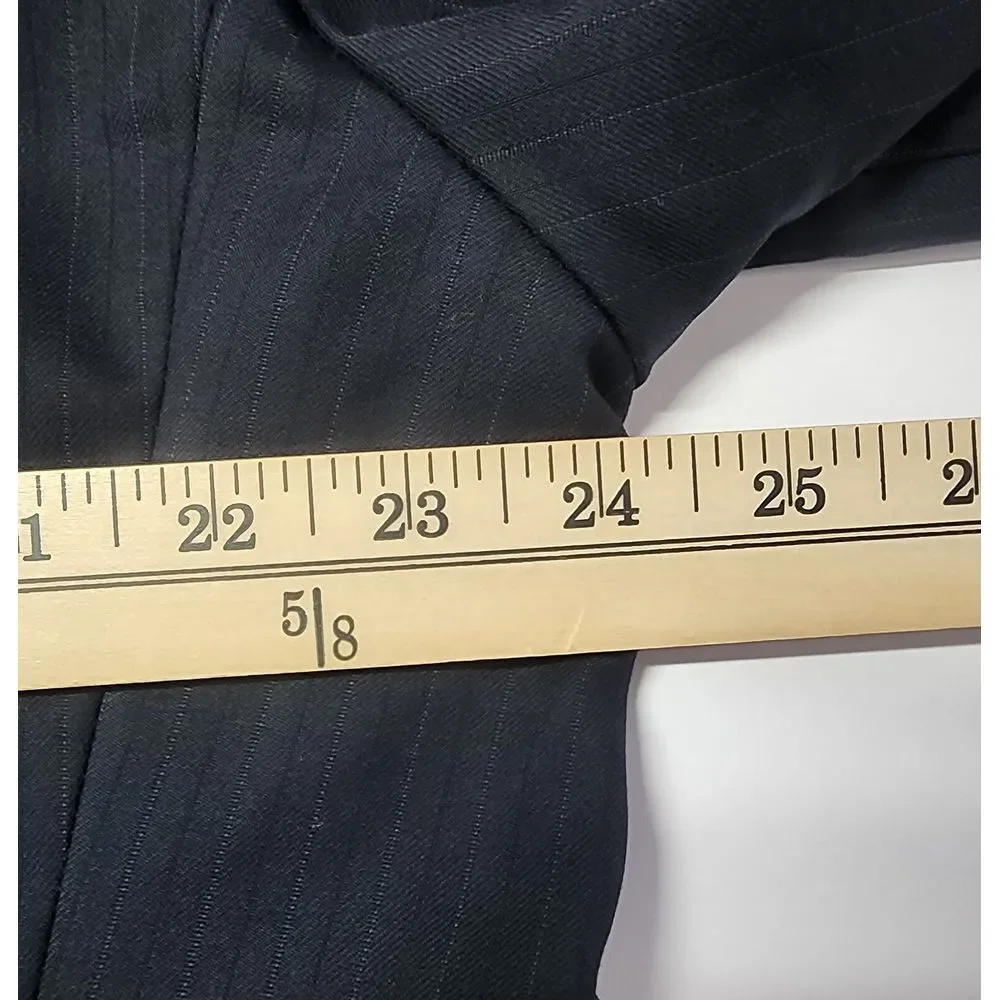 Ralph Ralph Lauren Mens Size 46R 100% Wool Blue Striped‎ Blazer with Vest